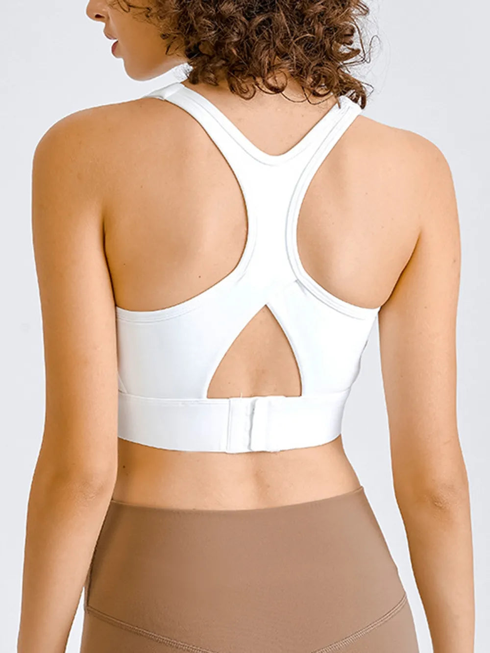 Square neck racerback cropped tank front view