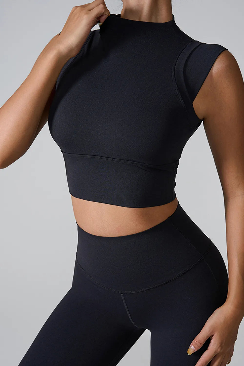 Mock Neck Active Tank - Fashorio