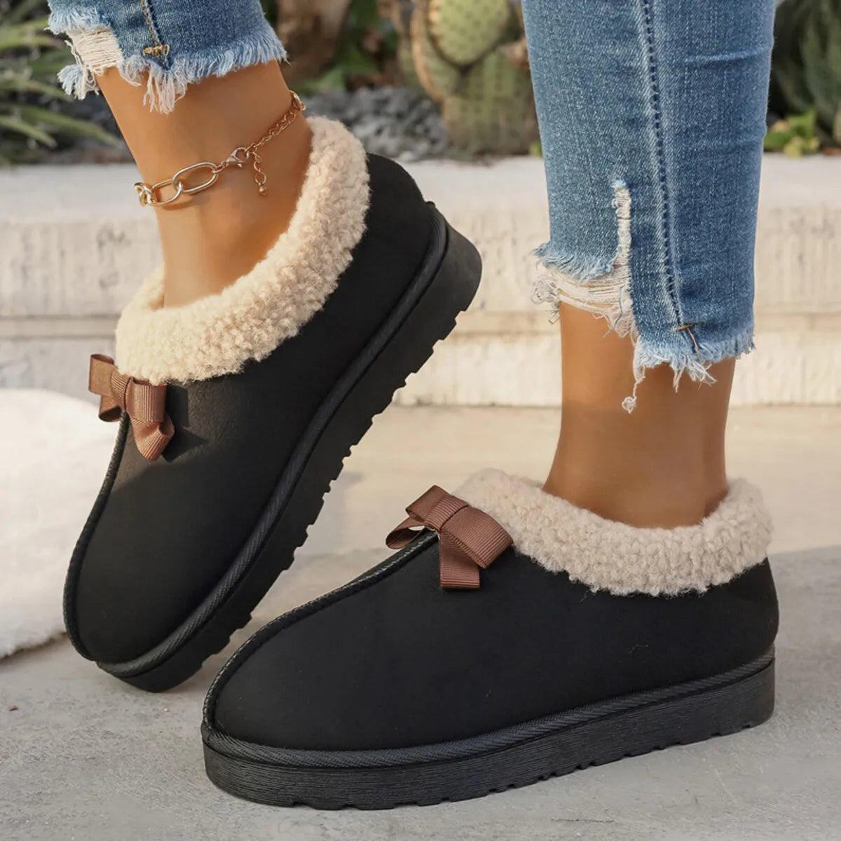 Cozy Winter Ankle Boots with Fleece Lining - Fashorio
