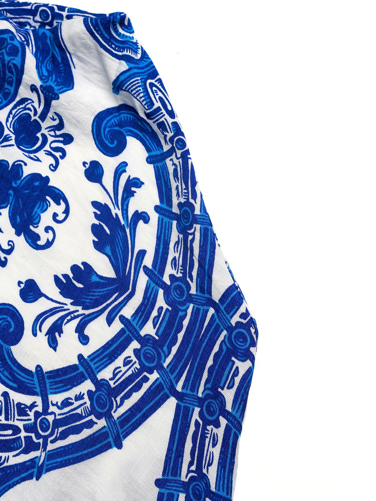 Blue halter maxi dress flat lay