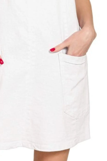 Zenana Washed Adjustable Strap Denim Overall Dress - Fashorio