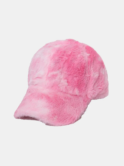 Fuzzy Acrylic Baseball Cap Fuchsia Pink One Size - Fashorio