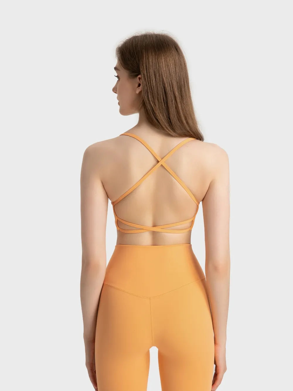 Millennia Crisscross Back Scoop Neck Active Cami with Detachable Chest Pads - Fashorio