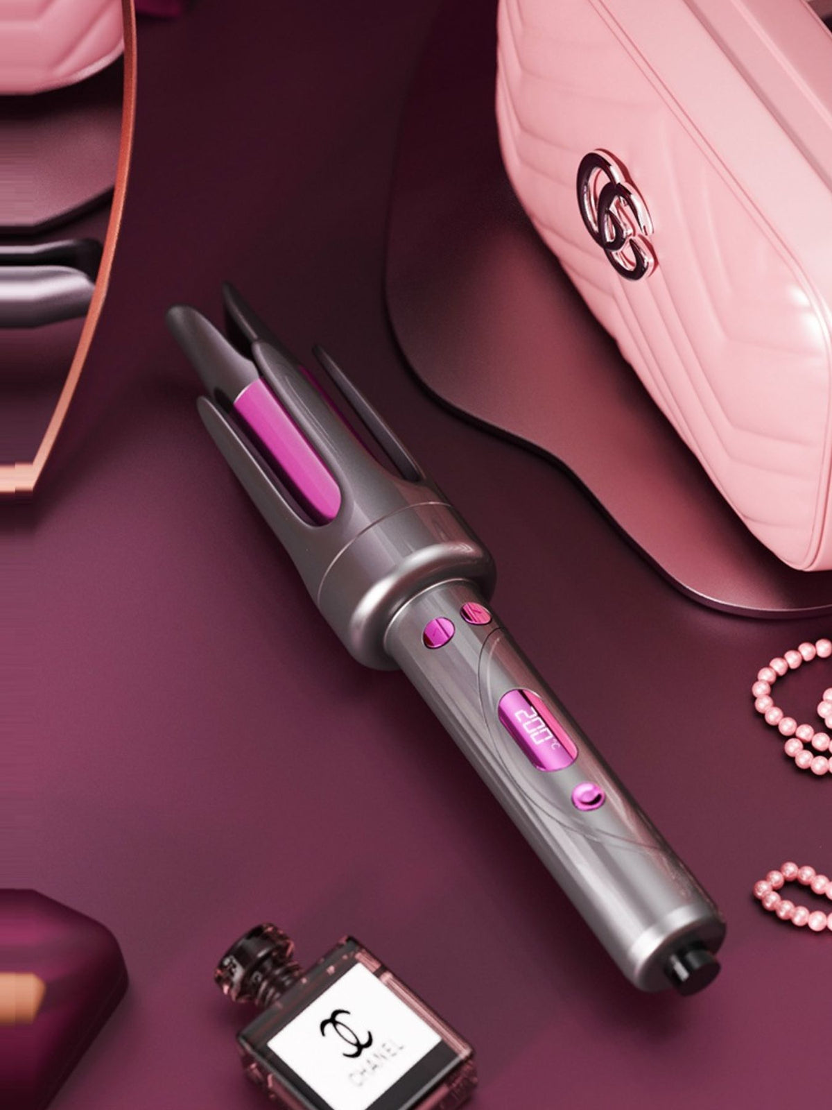 Automatic curling iron temperature display