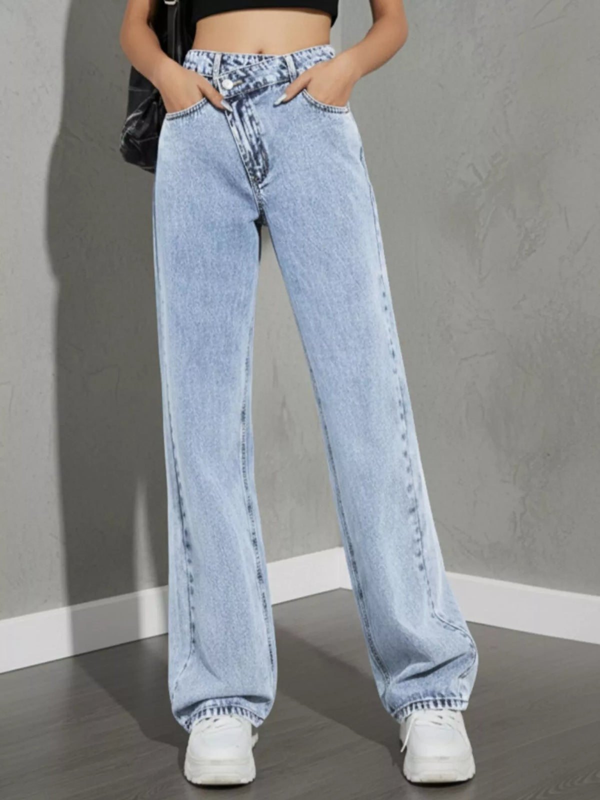 Classic High Waist Wide Leg Jeans, view 6