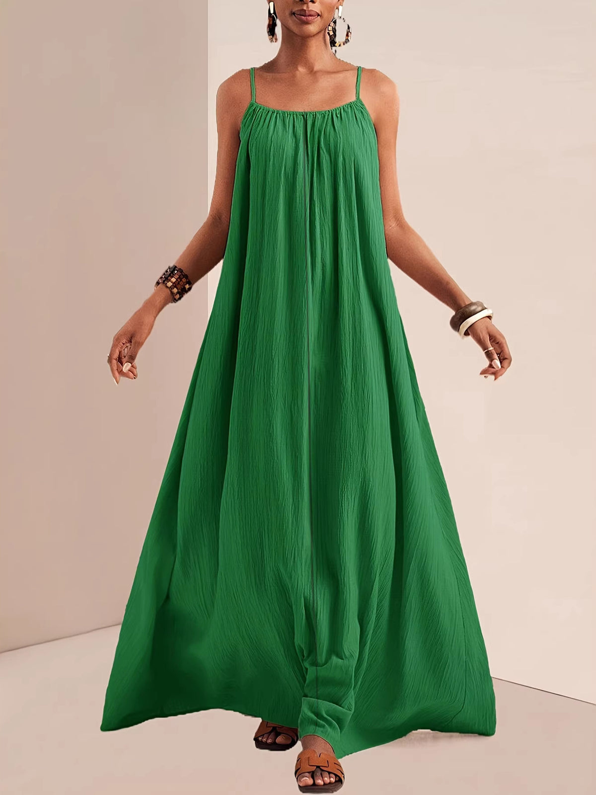 Spaghetti strap maxi dress alternate color closeup