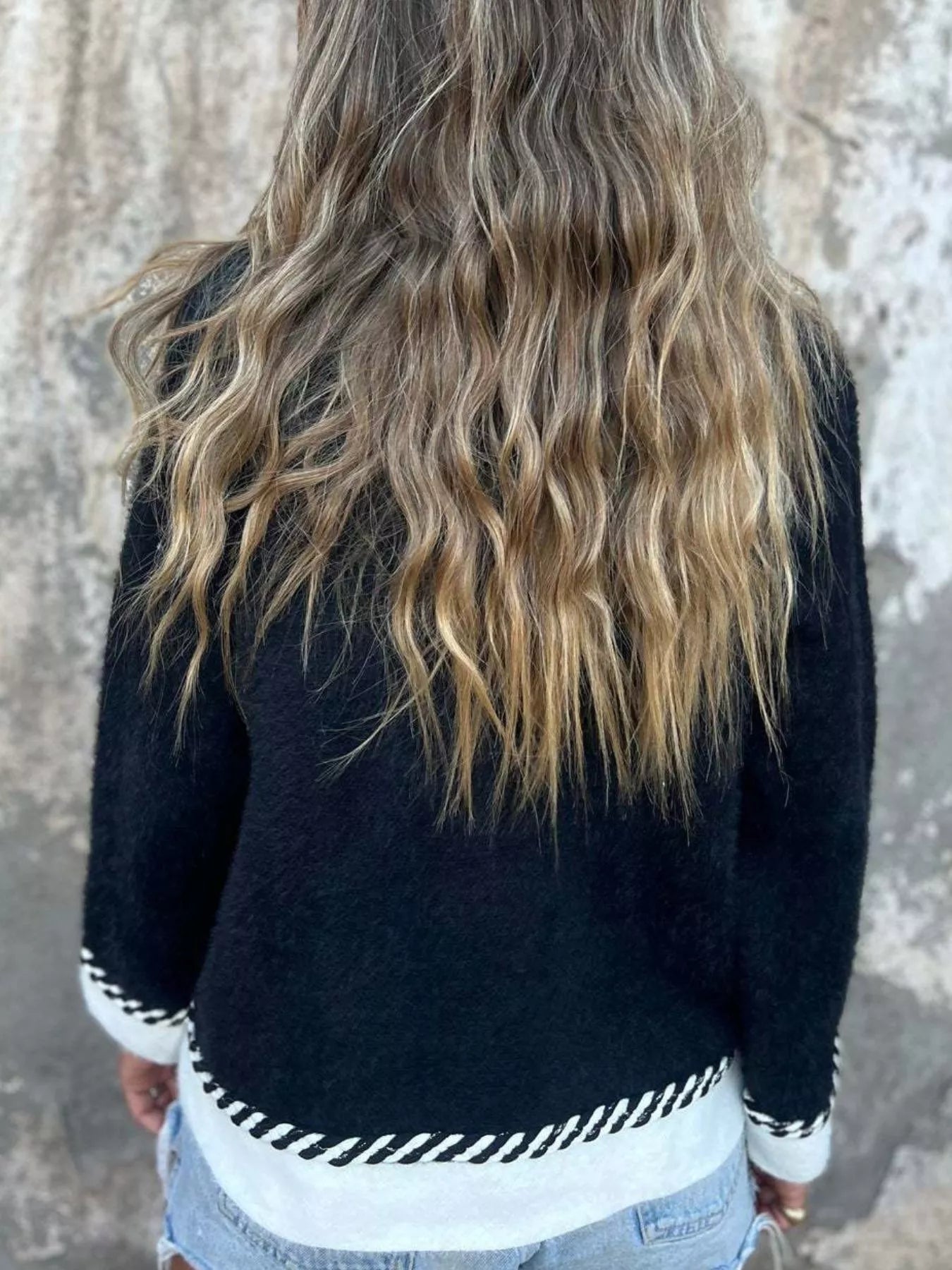 Contrast Trim Button Up Cardigan - Fashorio