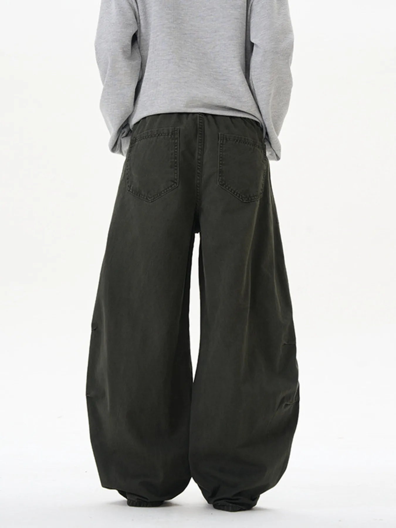Men's Washed Wide Leg Curved Cargo Jeans - Fashorio