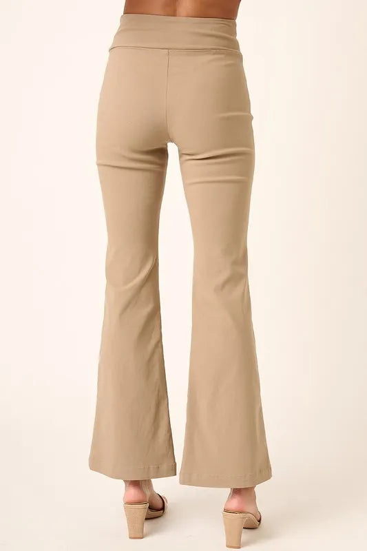 Mittoshop Surplice V Waist Flare Pants - Fashorio