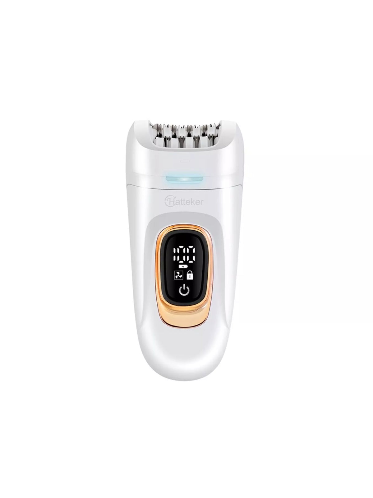 Epilator in use on leg