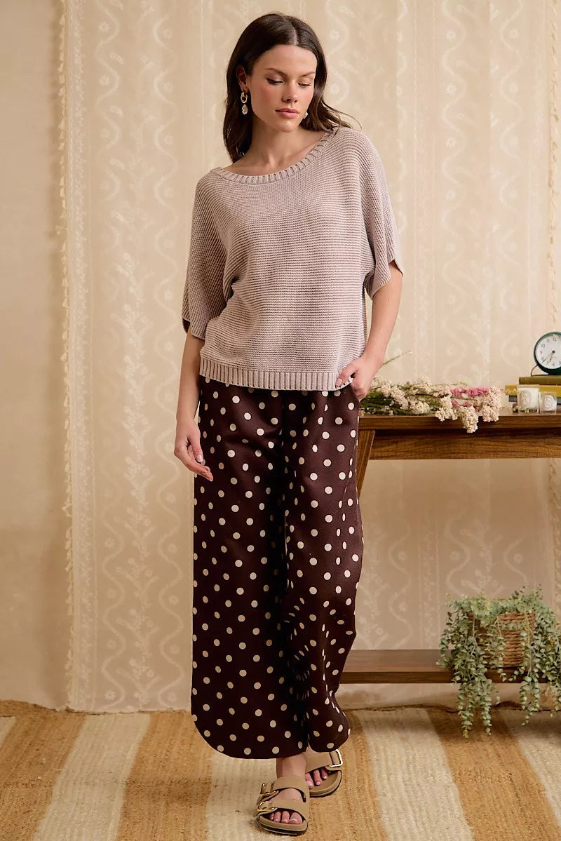 Short Dolman Sleeve Washed Knit Top, view 10