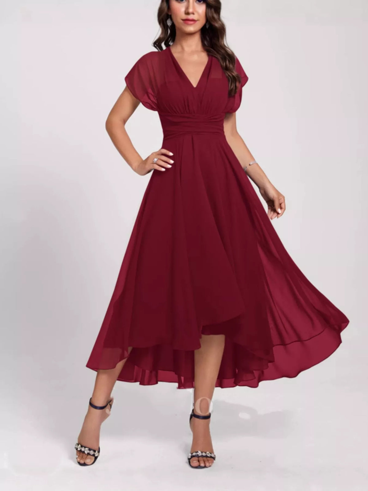 Ruched A line midi dress, alternate colourway view 3