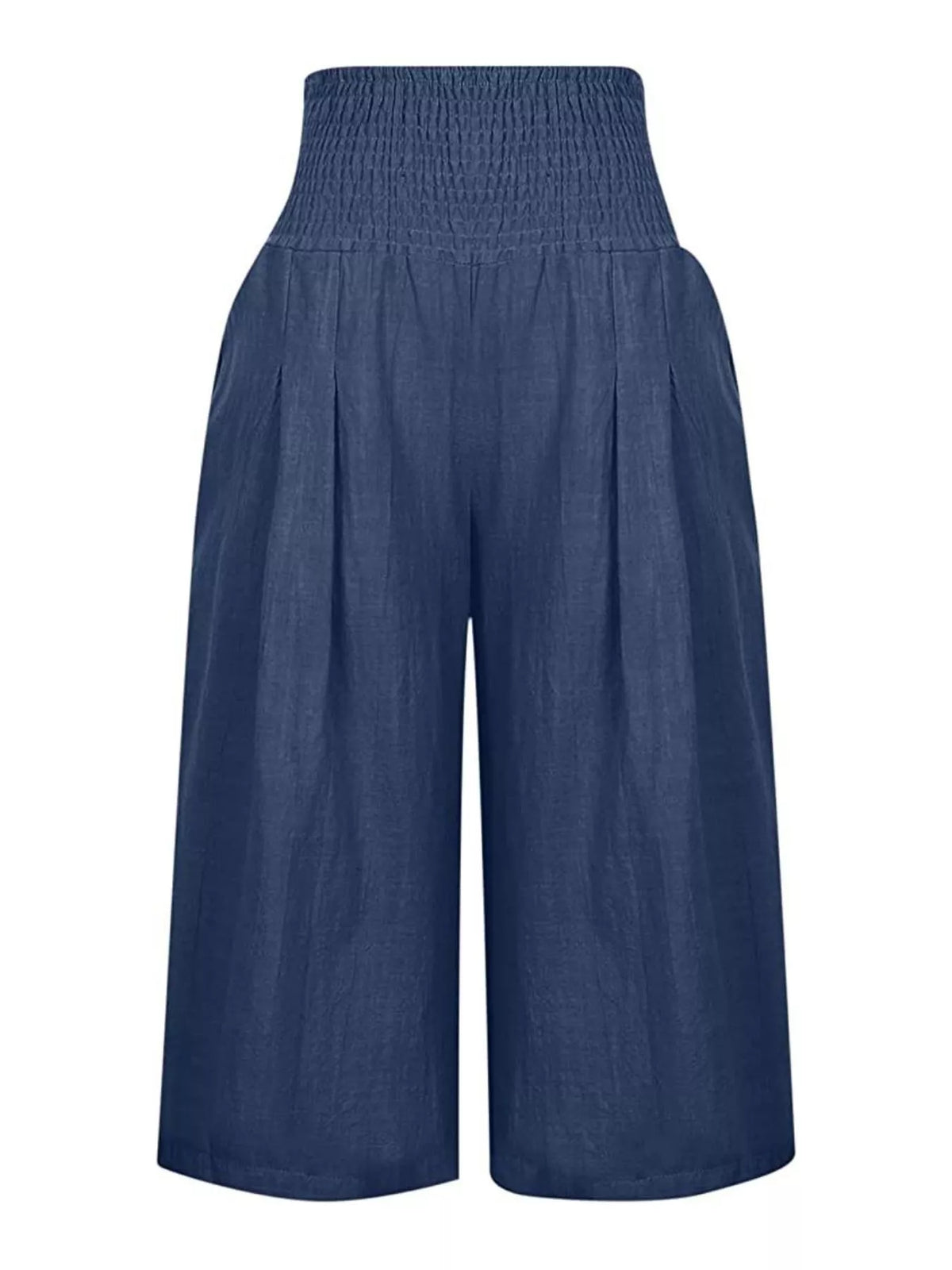 Smocked capri pants shown in apricot