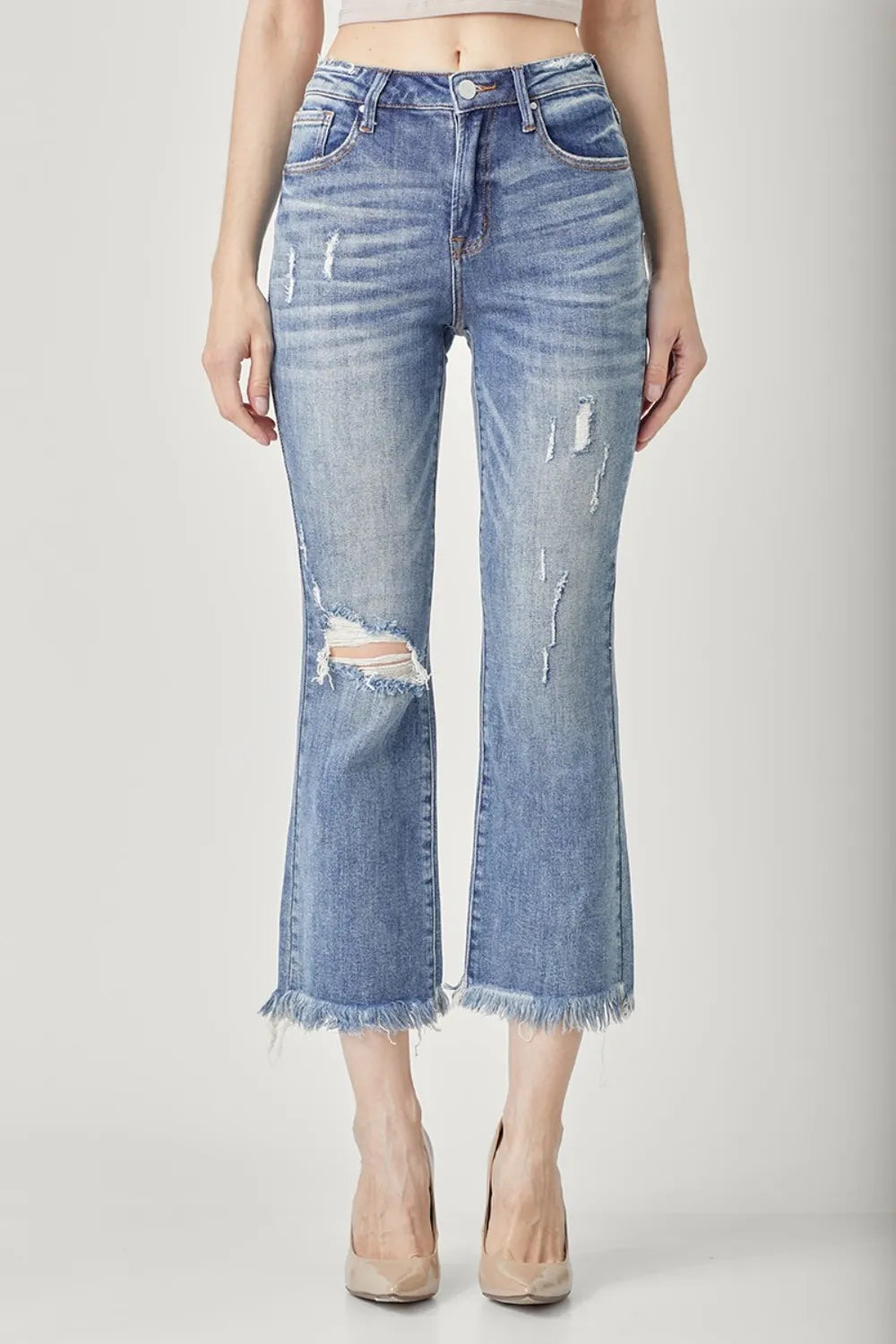 RISEN bootcut jeans back view with pockets