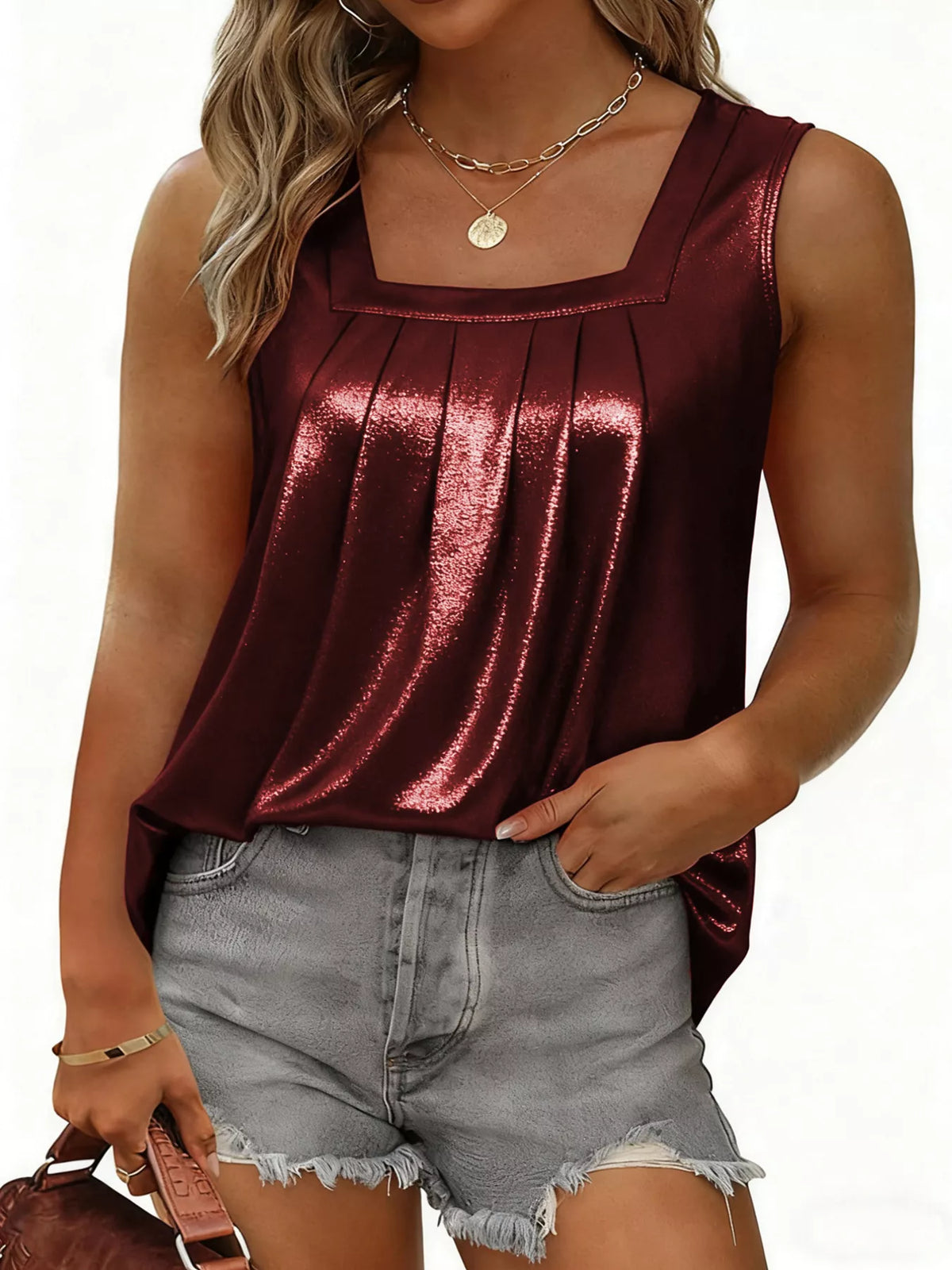 Square neck tank top color options view