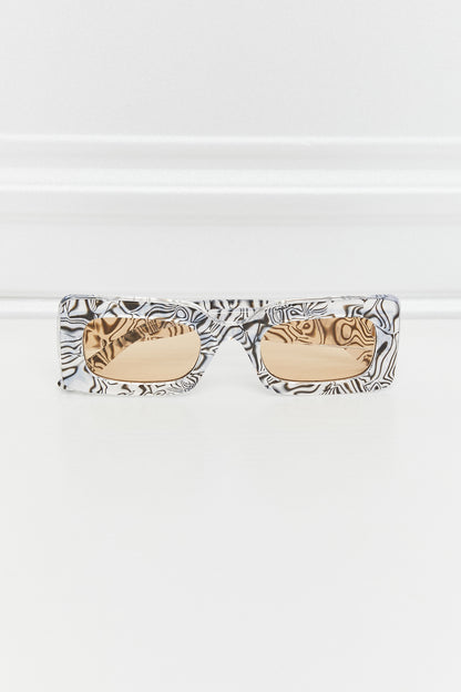 Tortoiseshell Rectangle Polycarbonate Sunglasses - Fashorio