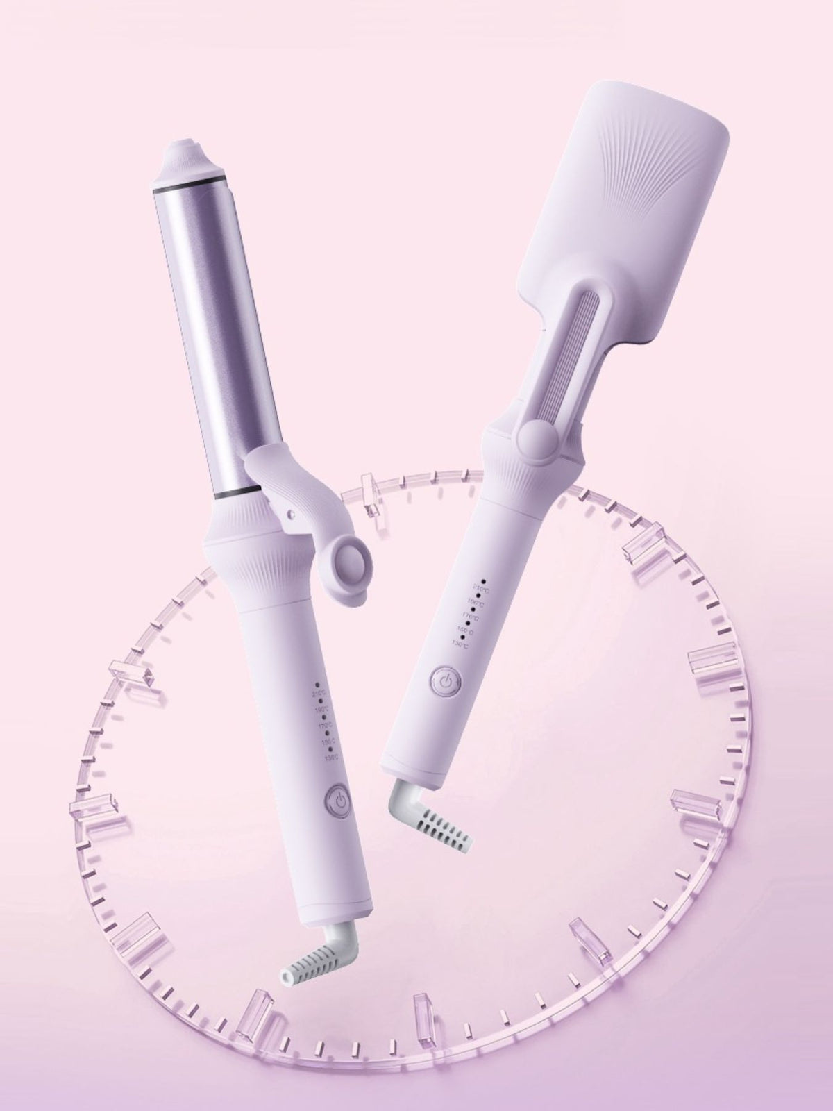 Curling iron barrel closeup
