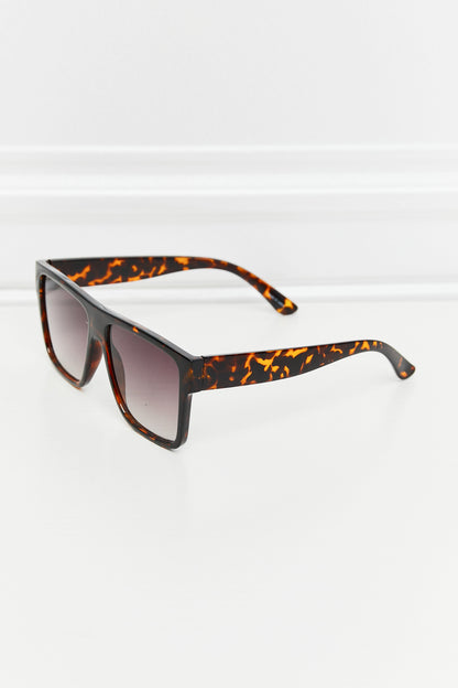 Tortoiseshell Square Full Rim Sunglasses Tangerine One Size - Fashorio