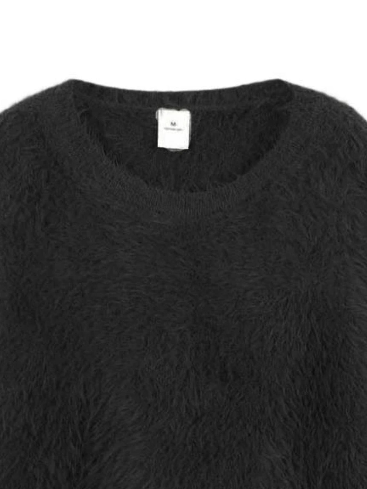 Long sleeve fuzzy sweater relaxed fit view
