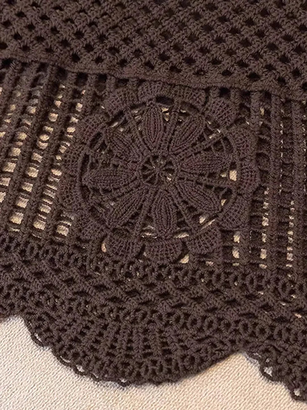 Openwork tank top in black