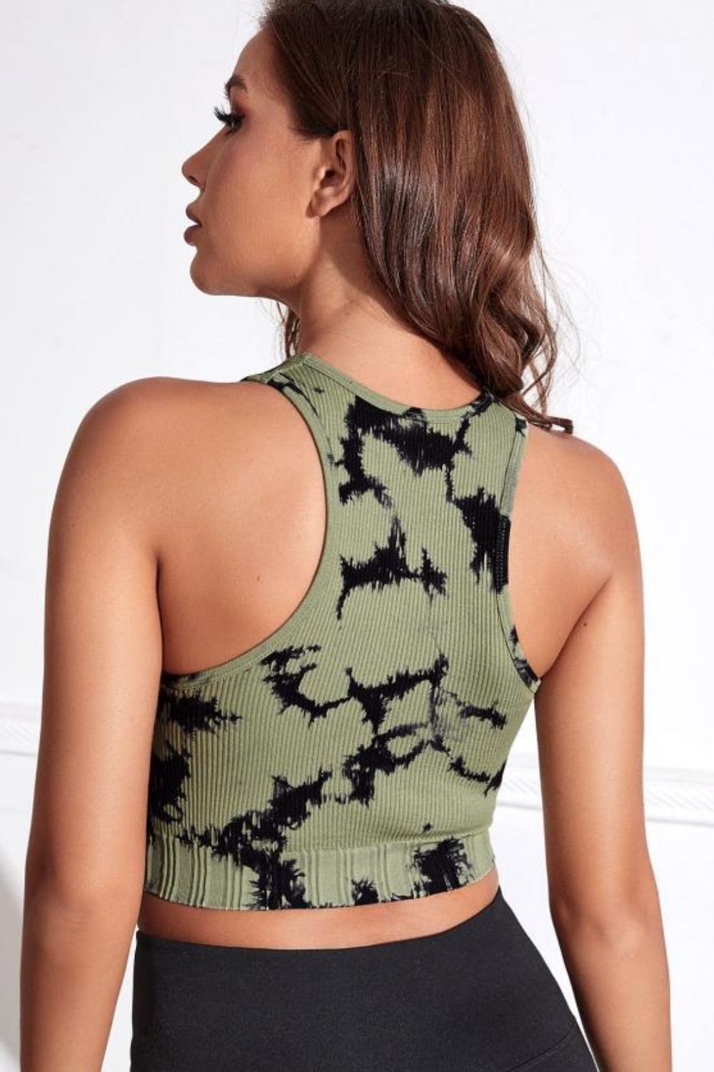 Tie-dye Cropped Round Neck Tank Top - Fashorio