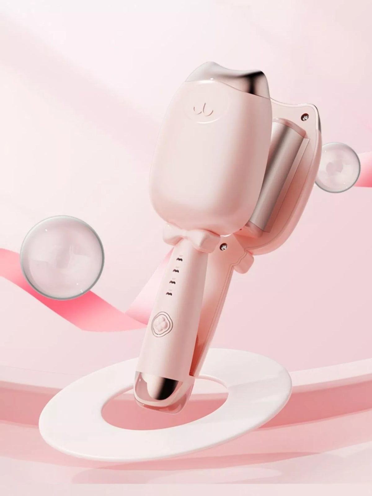 Curling iron side profile with handle