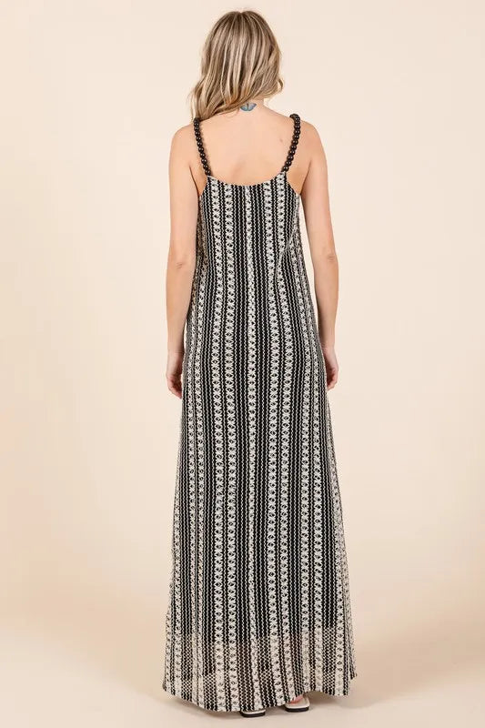 Striped cami maxi dress full length