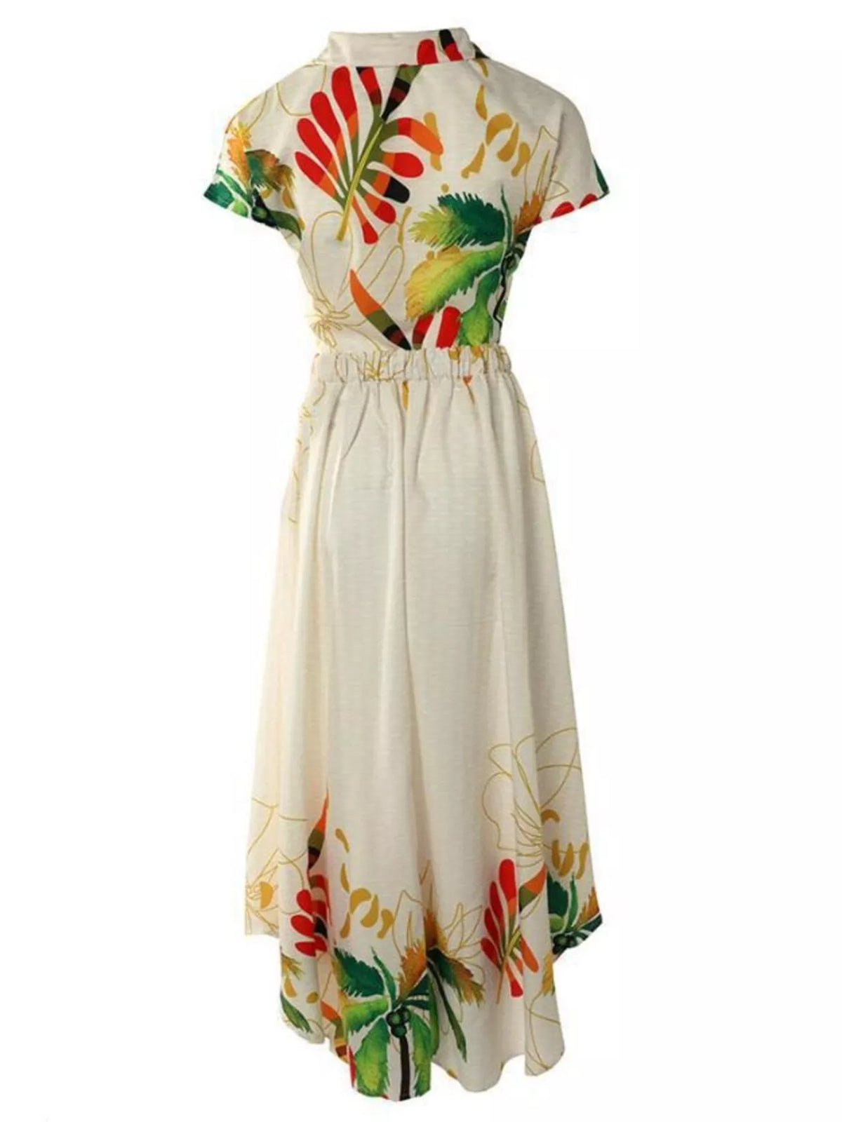 Tropical print maxi skirt set full length styling