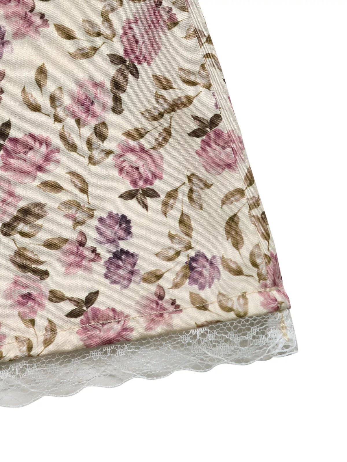 Floral tie front waist detail