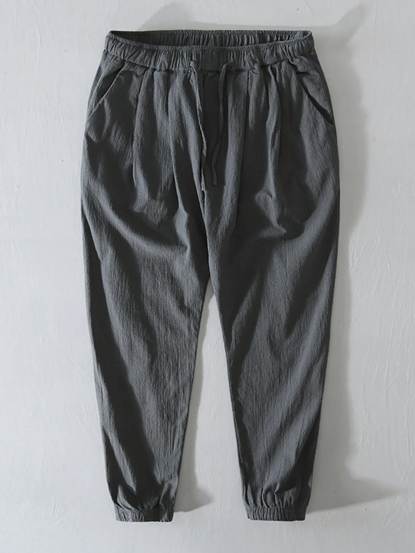 Men's Plus Size Casual Drawstring Joggers Dark Gray - Fashorio
