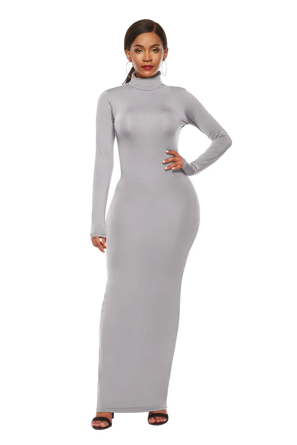 Long sleeve maxi dress color option detail