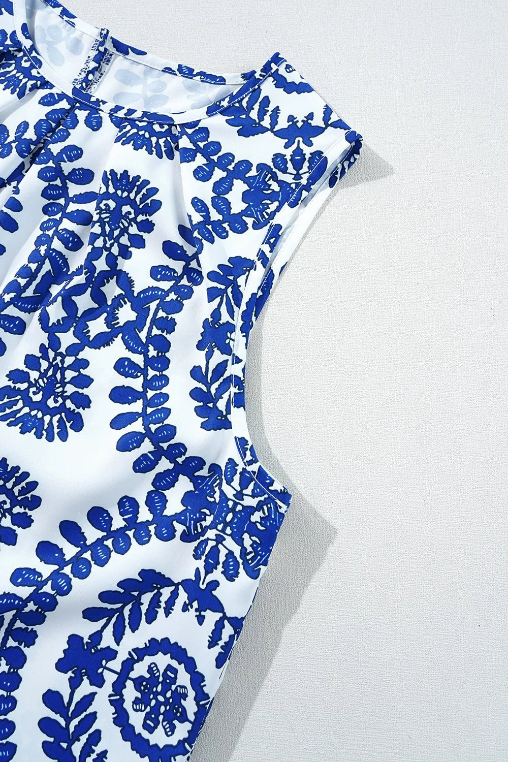 Printed Crew Neck Sleeveless Top, view 12