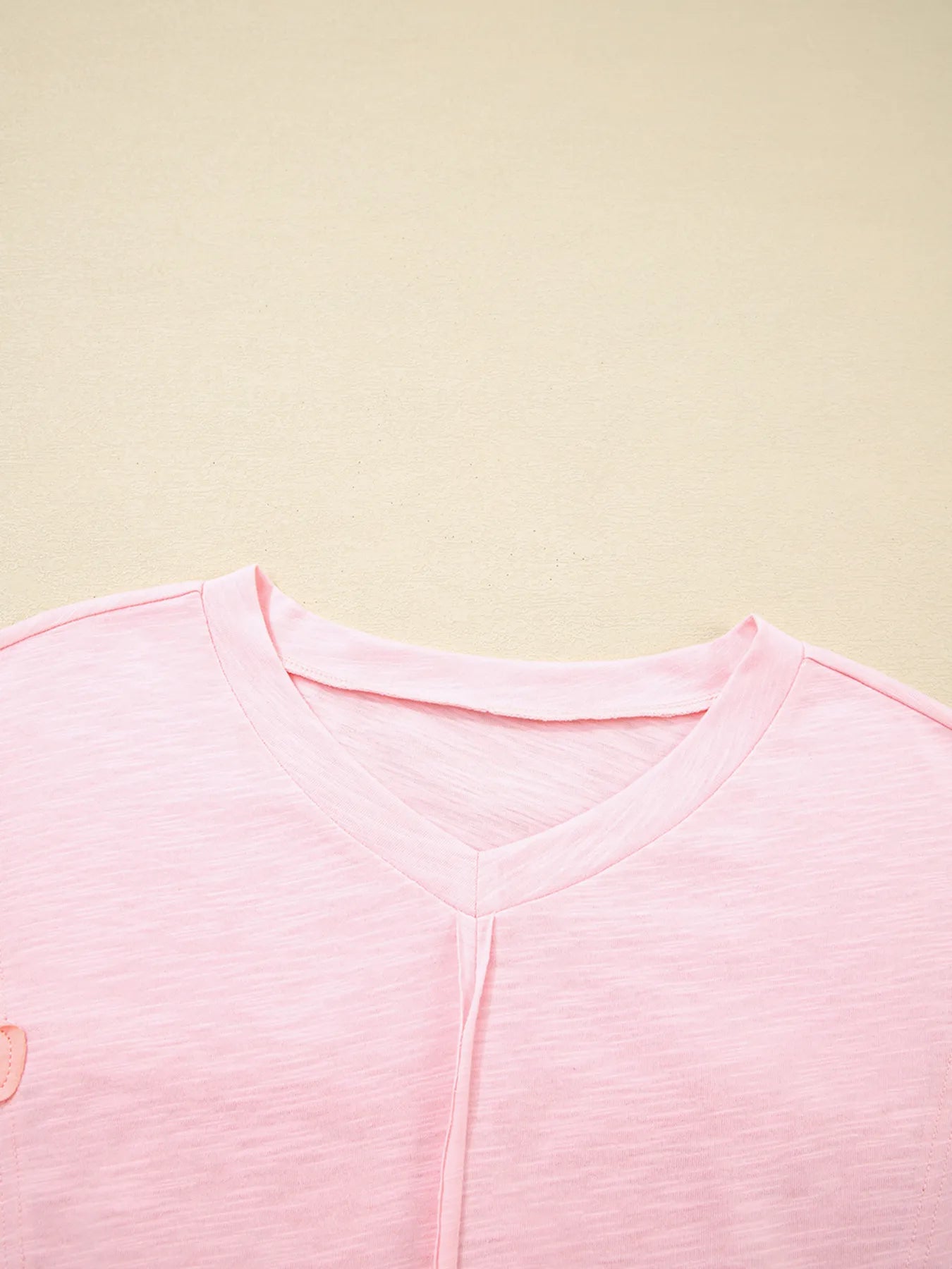 Flower Patched Exposed Seam Oversized T Shirt - Fashorio