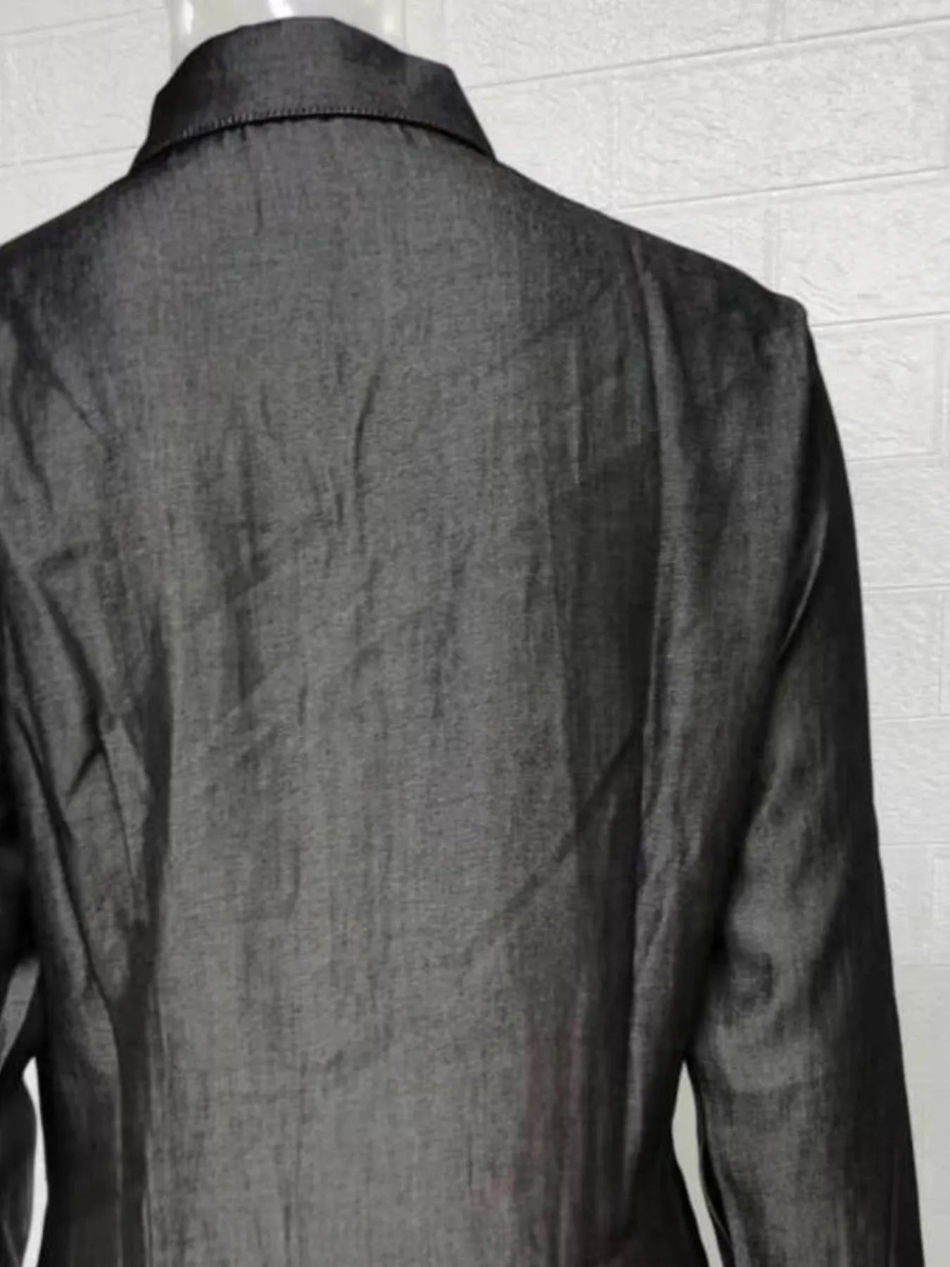 Full Size Button-Down Maxi Denim Dress Plus Size - Fashorio