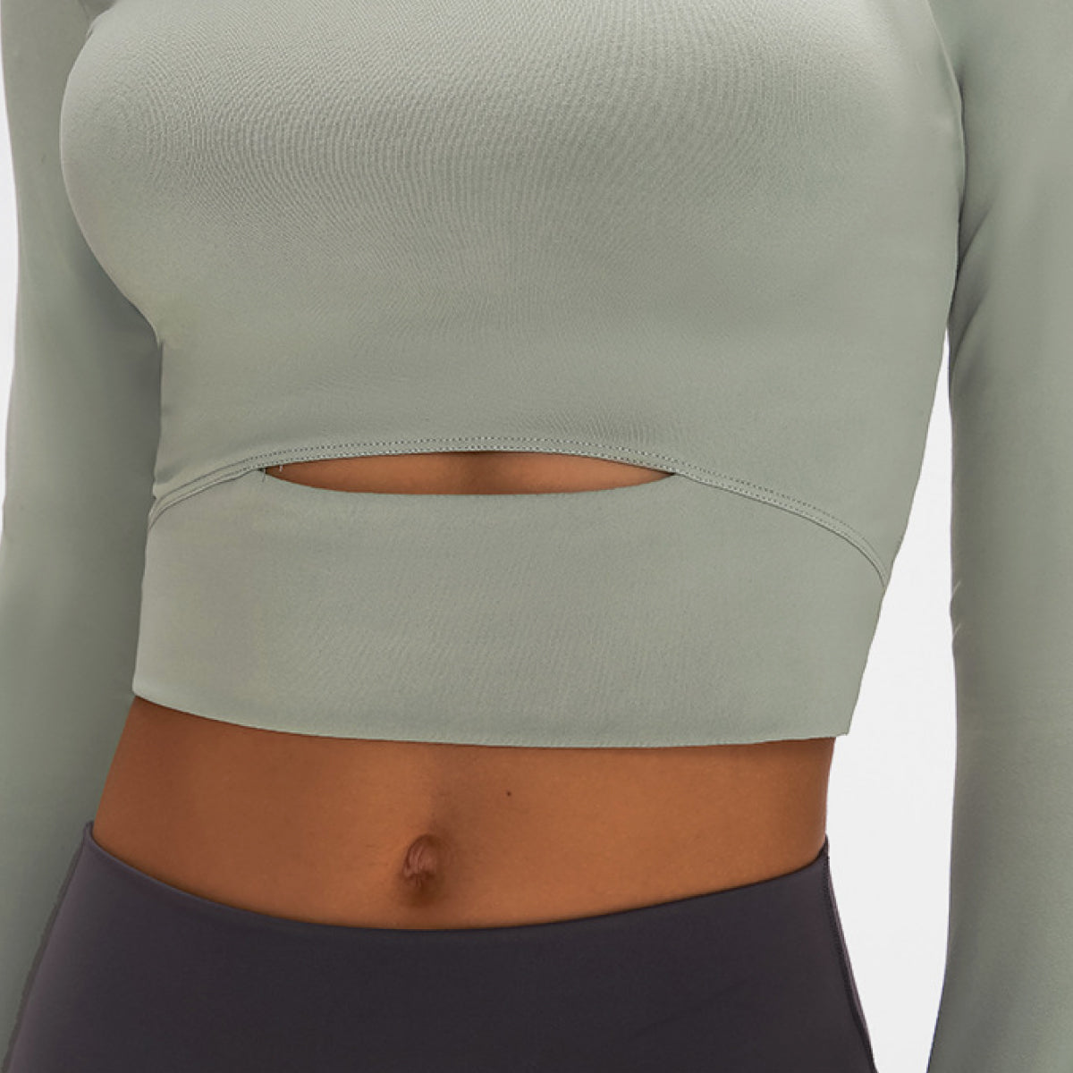 Millennia Long Sleeve Cropped Top With Sports Strap - Fashorio