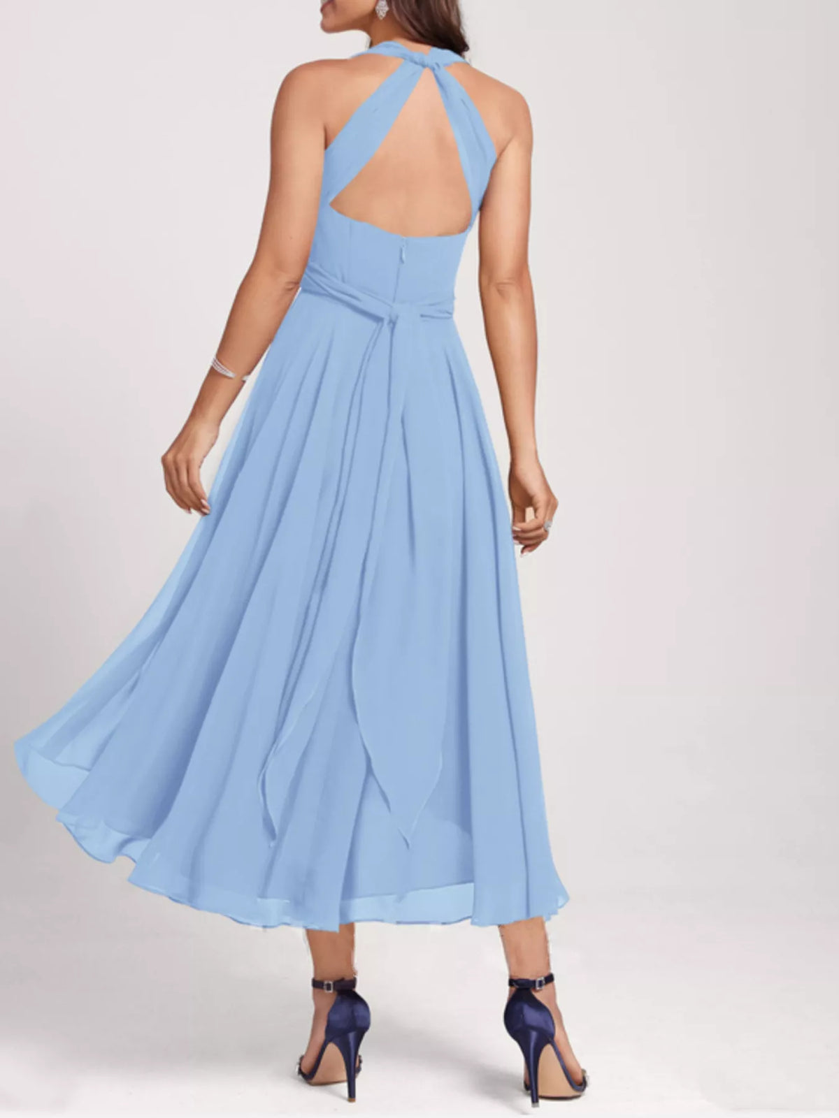 Ruched A line midi dress, alternate colourway view 7