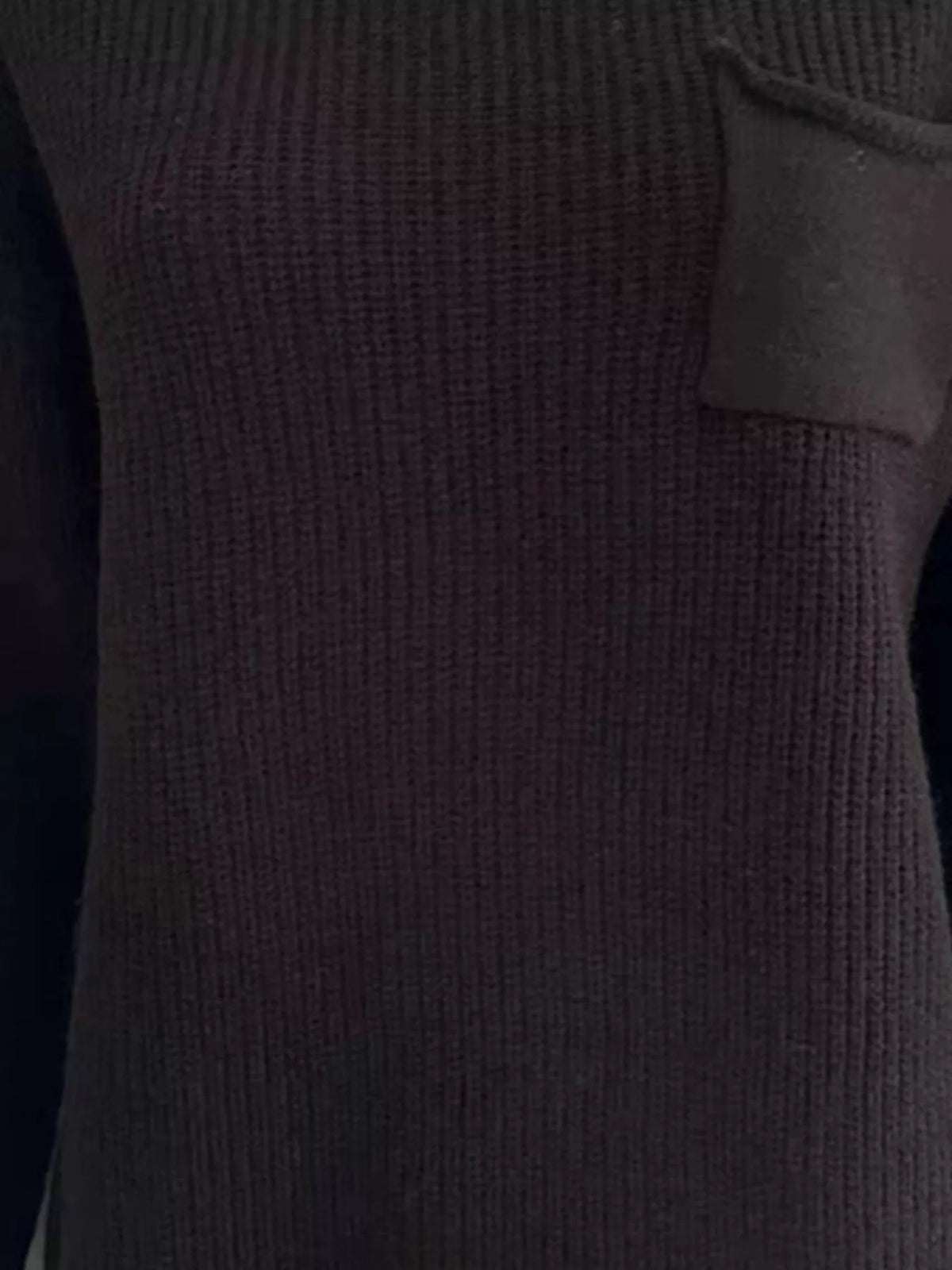 pocket detail dropped shoulder ribbed sweater back view