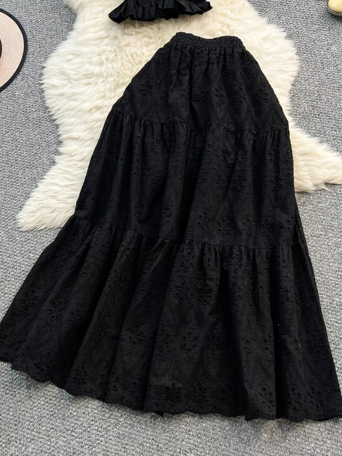 Two piece smocked set side profile