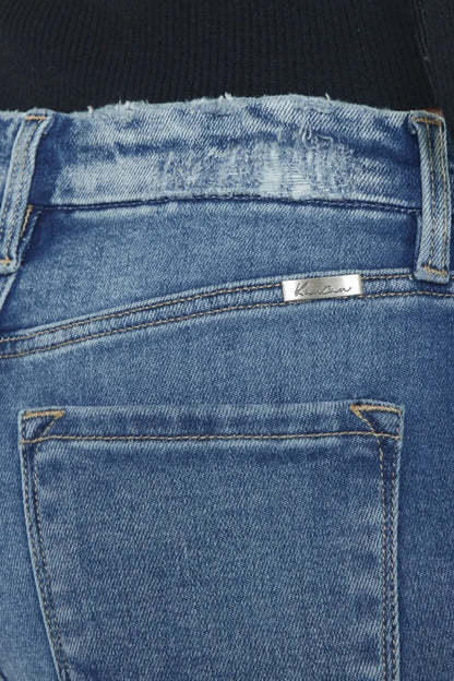 Kancan High Rise Wide Waistband Slim Straight Jeans - Fashorio