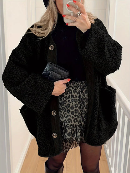 Sherpa Button-Up Outerwear - Fashorio