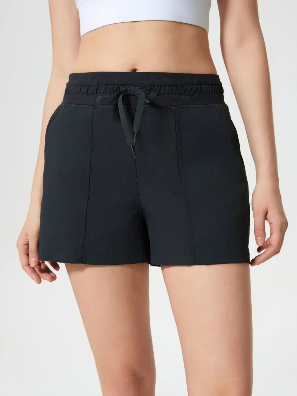 Drawstring Active Shorts with Pockets back detail 14