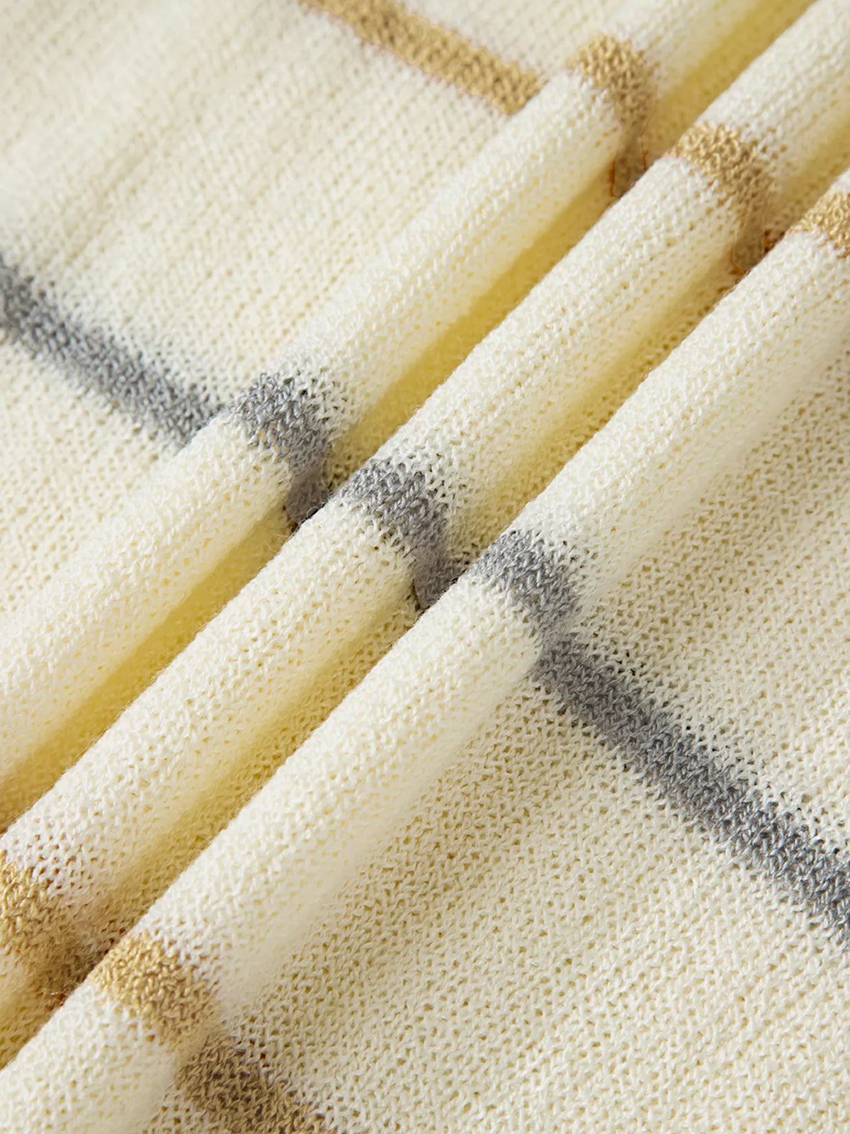 Striped ribbed drop shoulder sweater, fabric detail