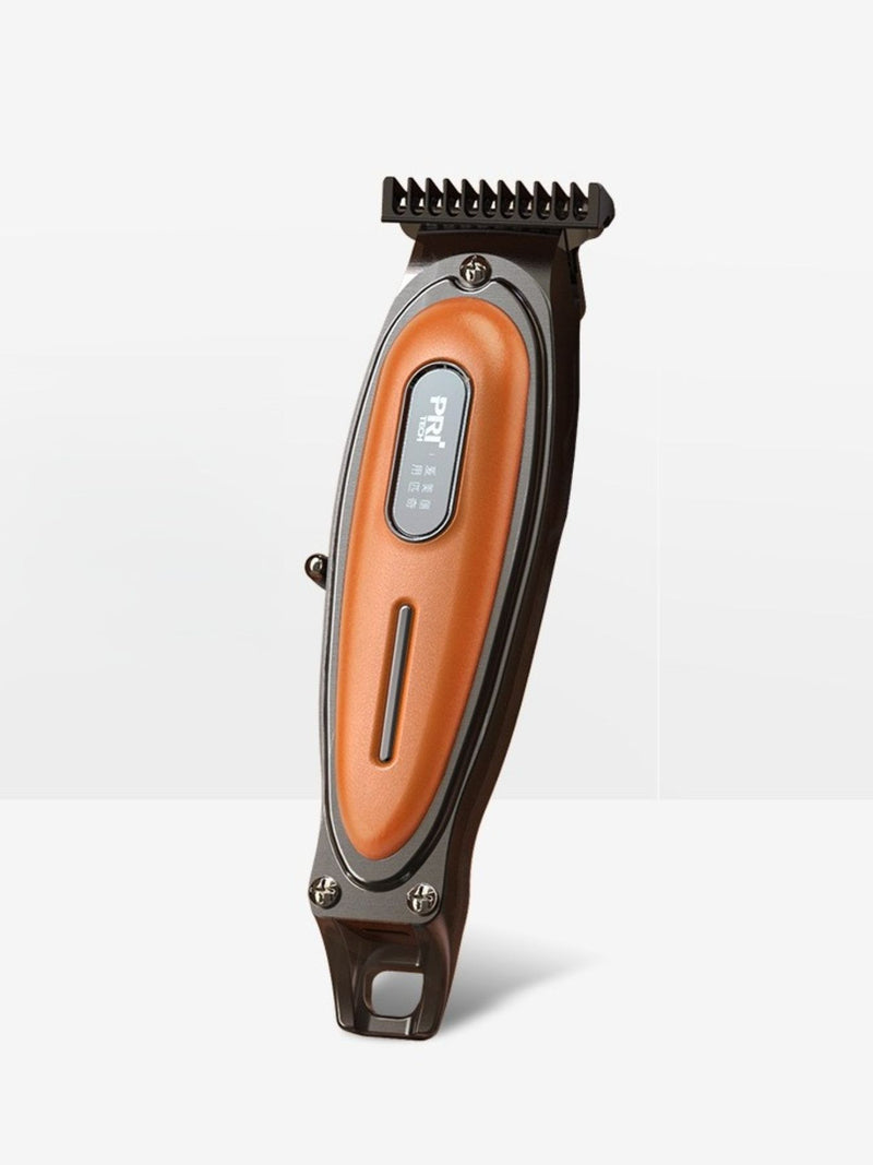 Cordless hair clipper with LED display in tangerine