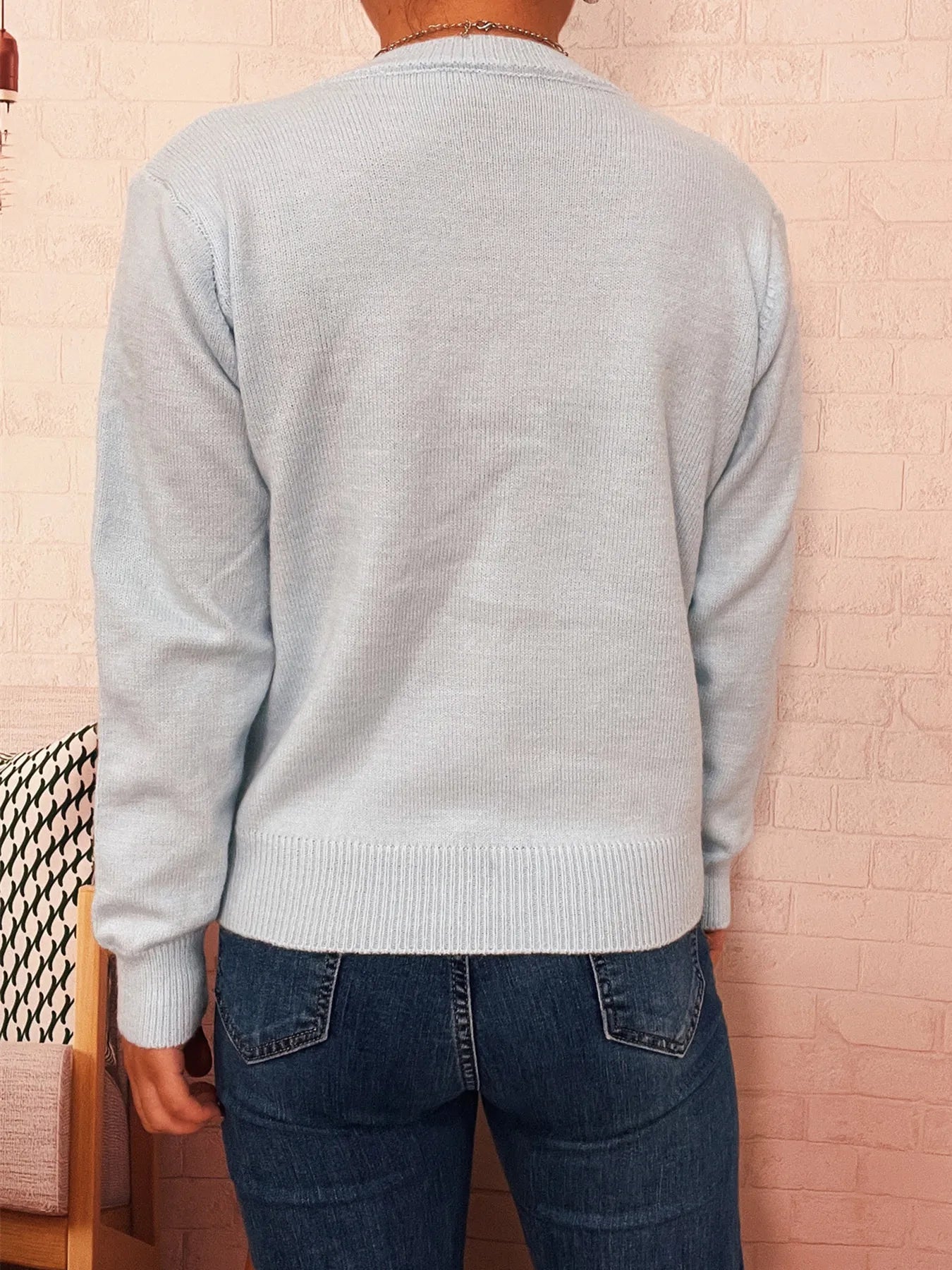 Button-Up Long Sleeve Cardigan - Fashorio