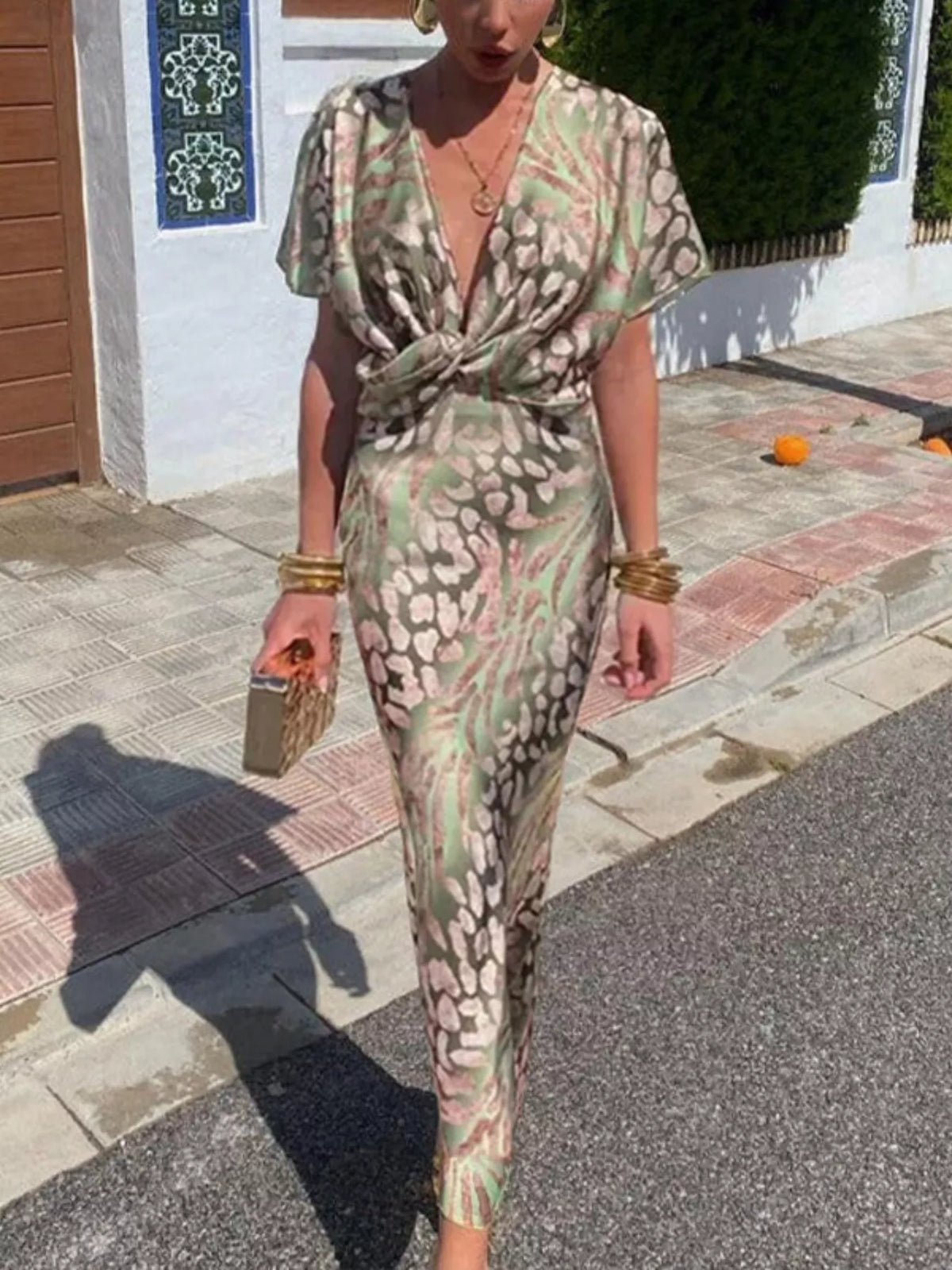 Twisted waist detail on maxi dress