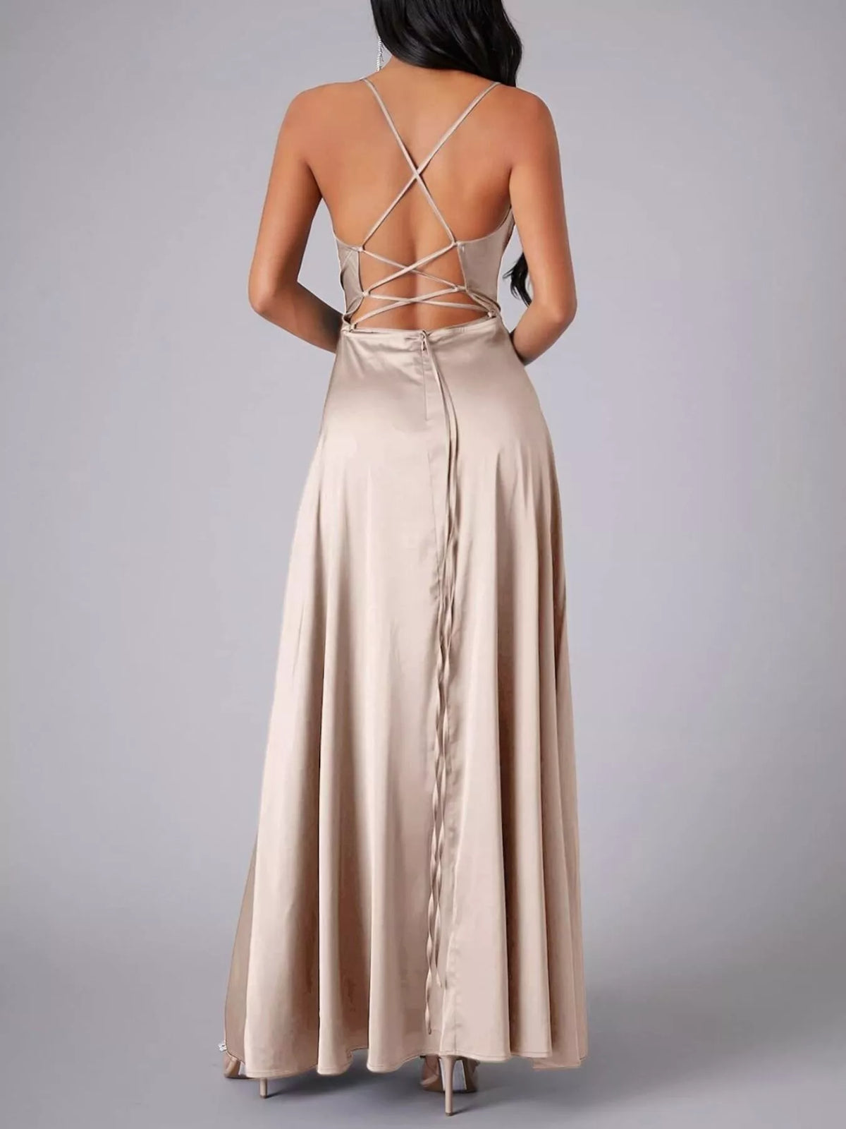 Lace up back maxi dress, alternate colourway view 5