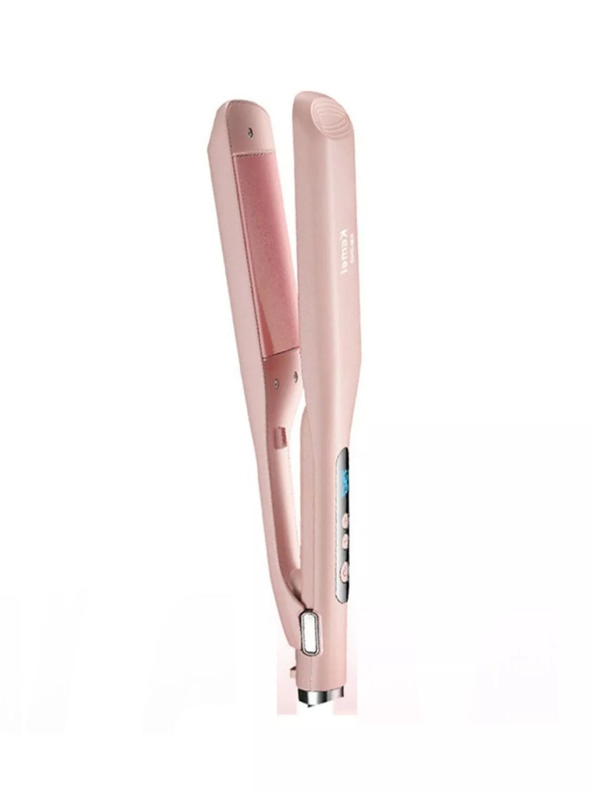 Adjustable temperature hair straightener in pink