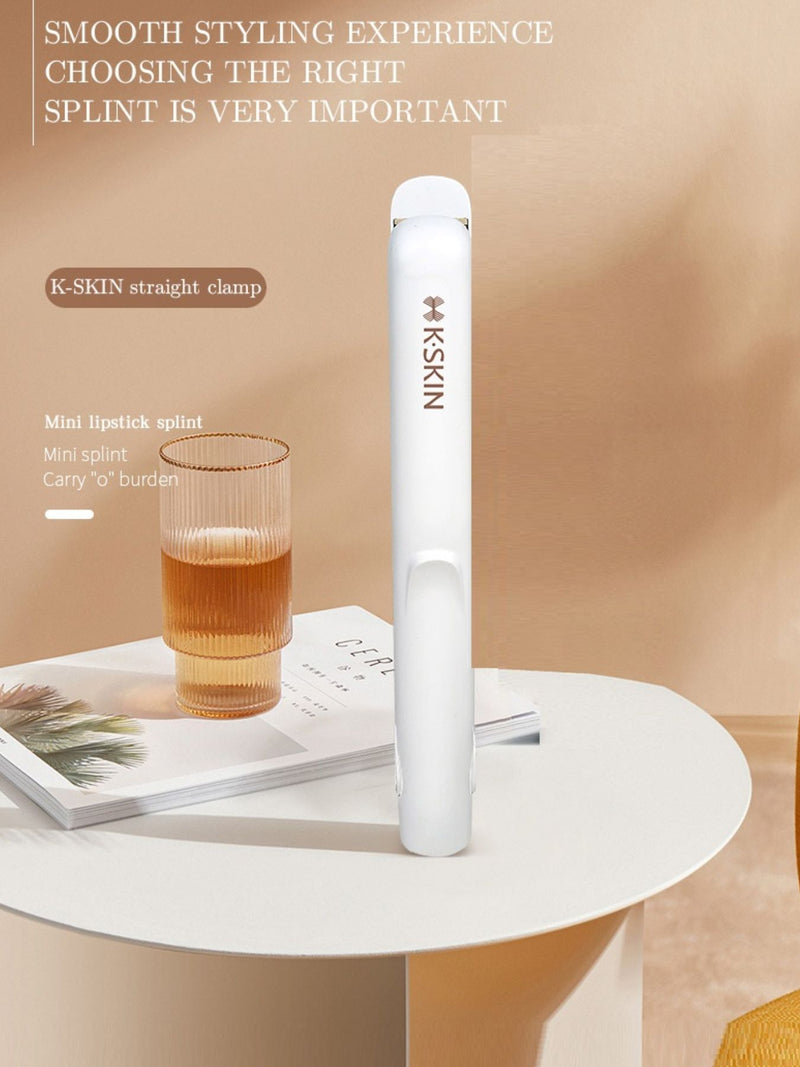 Portable mini white hair straightener full view