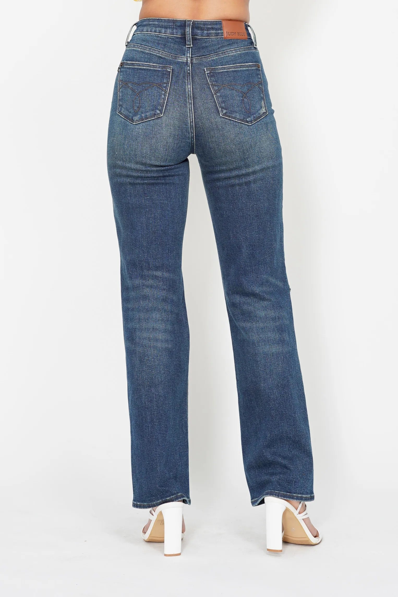 Judy Blue Full Size Hw Ripped Knee Dad Jeans Plus Size - Fashorio