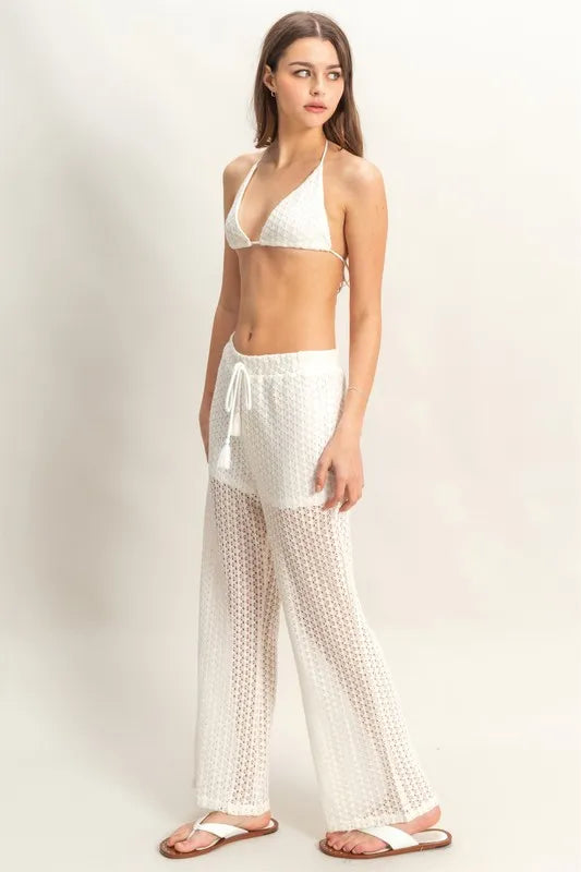 HYFVE Crochet Bra and Drawstring Pants Set - Fashorio